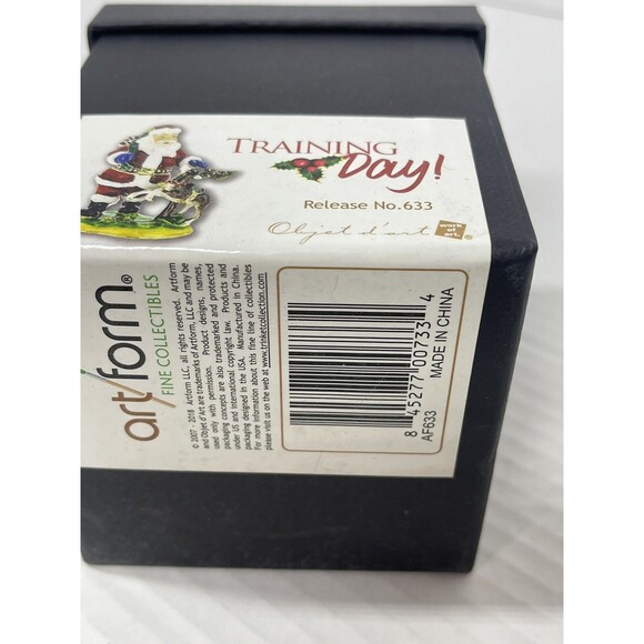 New In Box Art Form Santa Clause Reindeer Training Day Rhinestone Trinket Box 3" - Picture 7 of 7